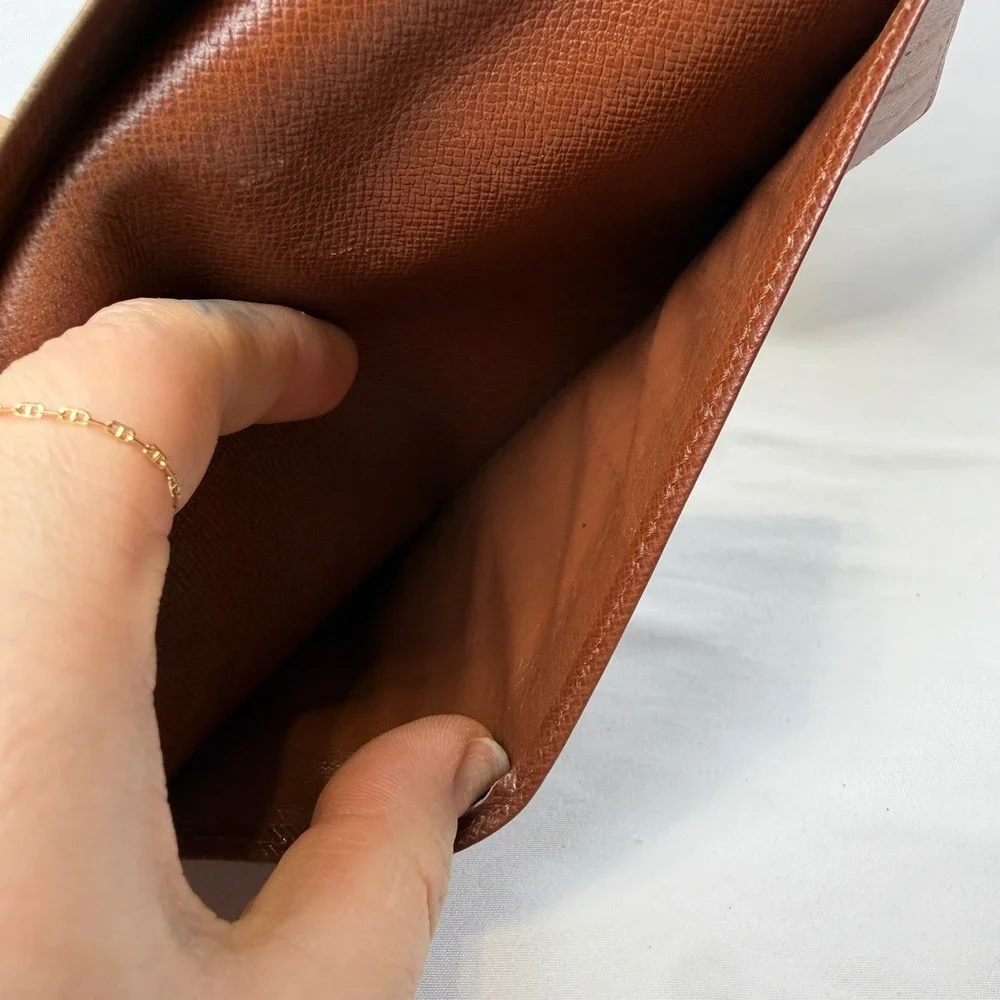 Louis Vuitton Monogram Canvas Long Bifold Wallet Unisex Brown Vintage LV
